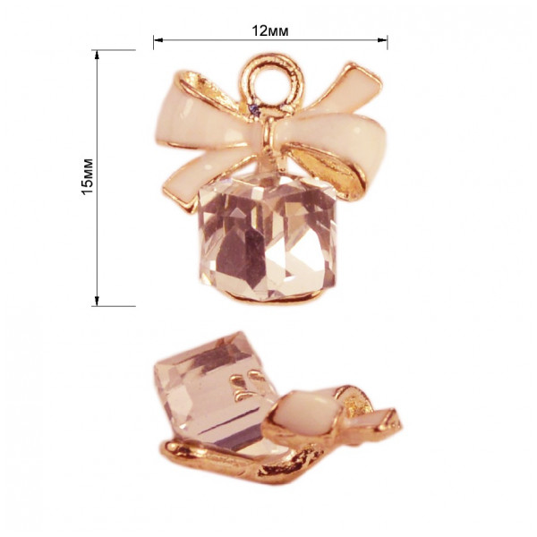 Украшение пришивное, цвет золото+розовый